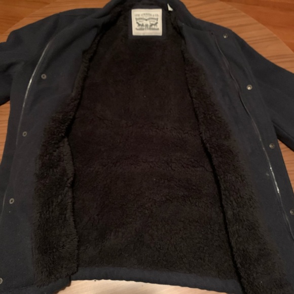 Levi’s -Men’s Fleece Lined Zip Up Jacket Black - Picture 2 of 6